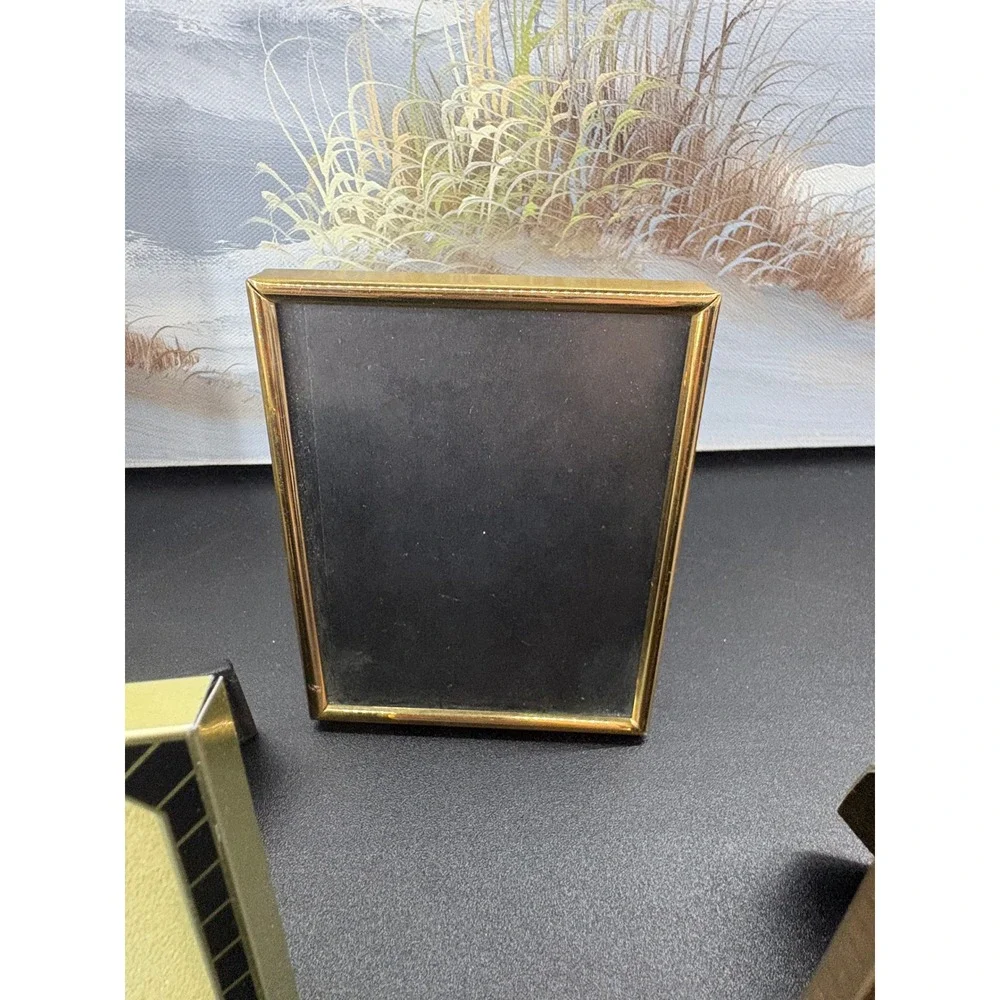 Vintage Gold Picture Frame Lot Michaels 4x5 Double Hinge Tabletop Decor Set 5